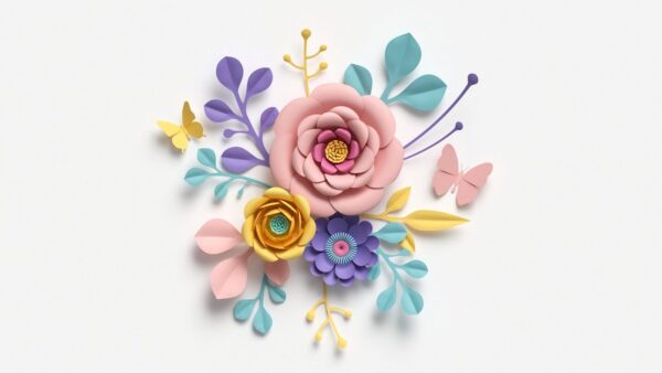 Papiers peints Fleurs 3D