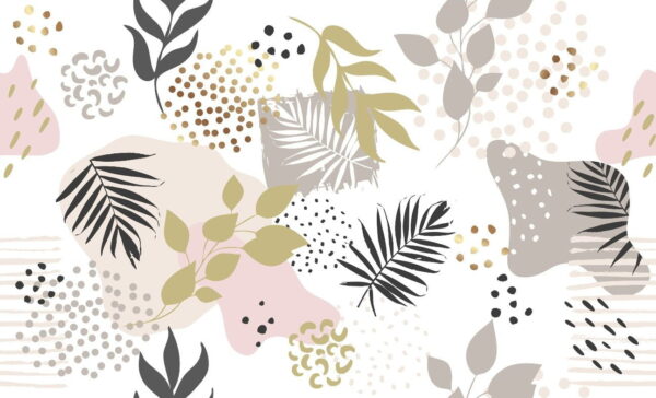Peinture murale Feuilles et points