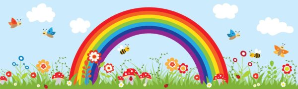 Peinture murale Joyeux arc-en-ciel