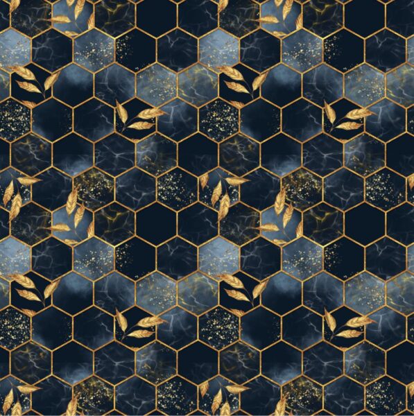 Peinture murale Hexagones dorés
