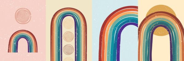 Poster XXL Quatre arcs-en-ciel