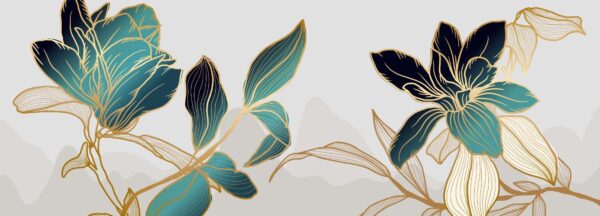Peinture murale Deux fleurs