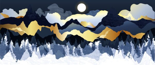 Peinture murale Nuit de montagne