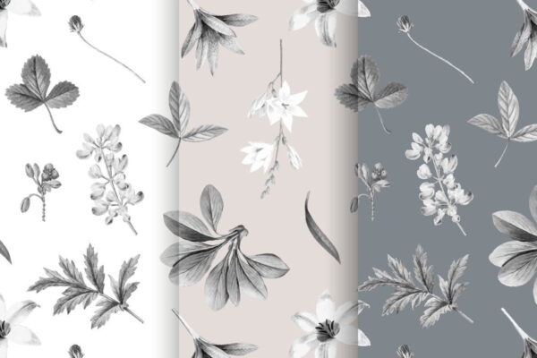 Peinture murale Feuilles grises