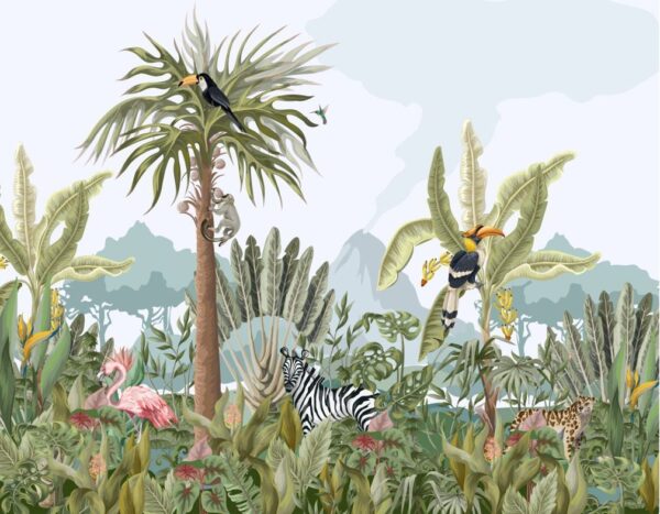 Peinture murale Couleurs de la jungle