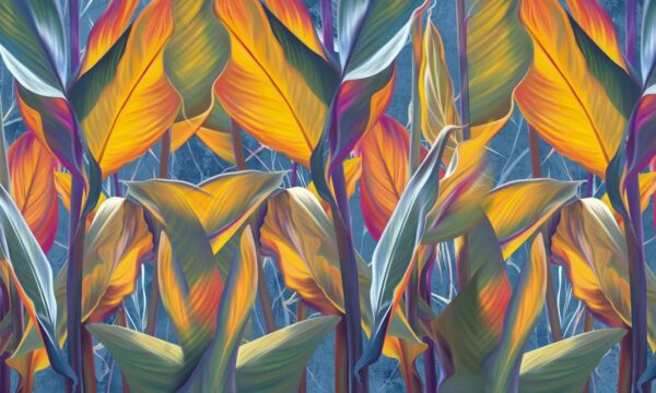 Peinture murale Feuilles colorées