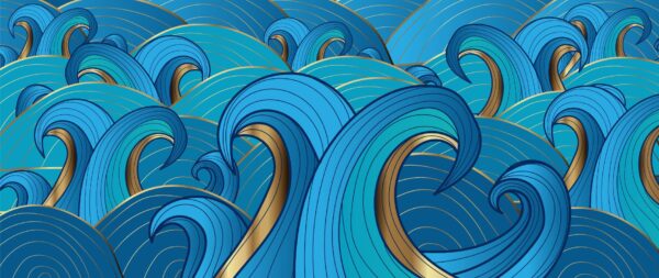 Peinture murale Vagues de la mer