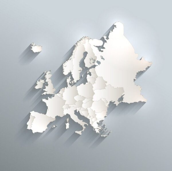 Peinture murale Carte politique de l'Europe