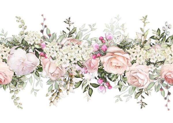 Sticker mural Fleurs pastel