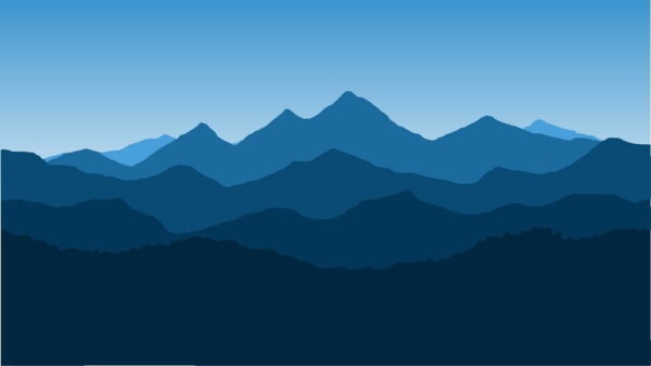 Poster XXL Montagnes bleues
