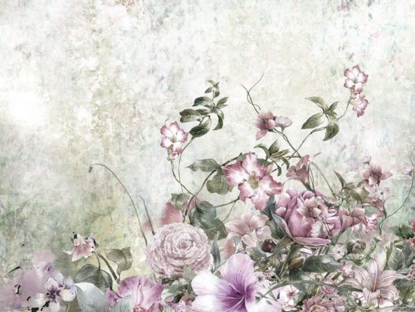 Peinture murale Fleurs peintes colorées
