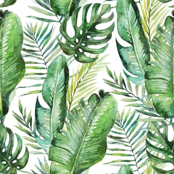 Peinture murale Palmiers tropicaux verts