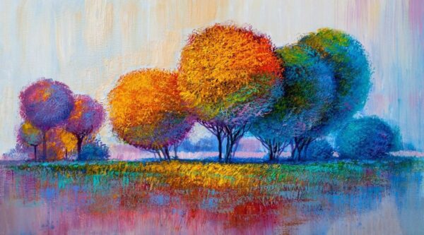 Peinture murale Arbres à huile