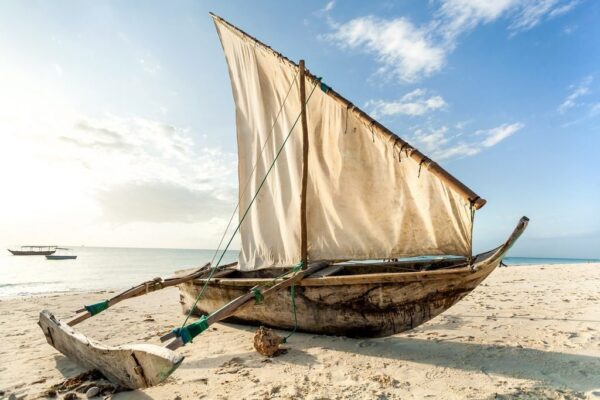 Peinture murale Bateau sur la plage