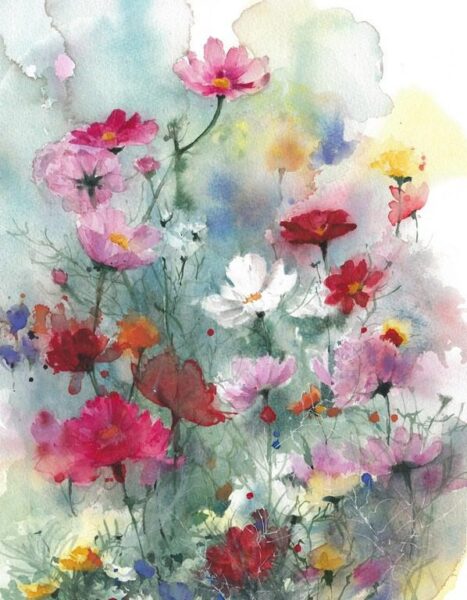 Peinture murale Bouquet de fleurs d'été