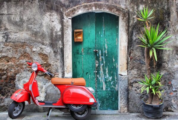 Poster XXL Scooter rouge