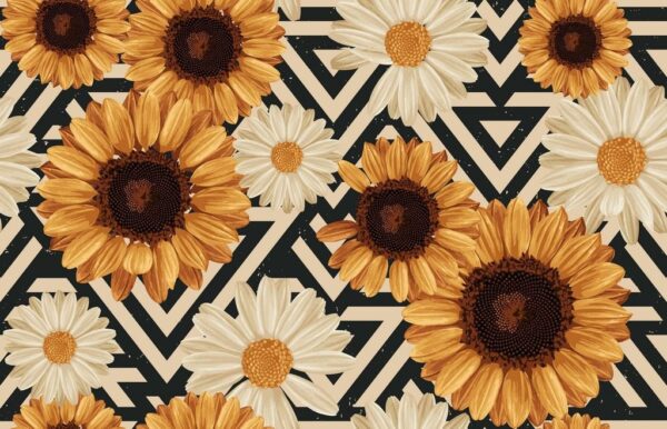 Peinture murale Tournesols et Margaretki