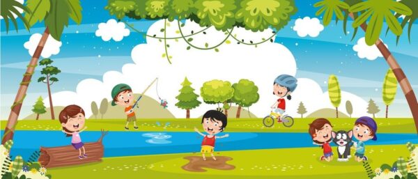 Peinture murale Enfants à l'extérieur