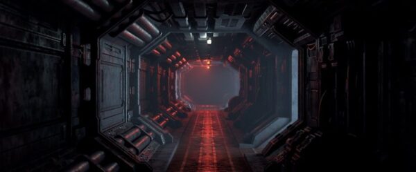 Peinture murale Couloir futuriste