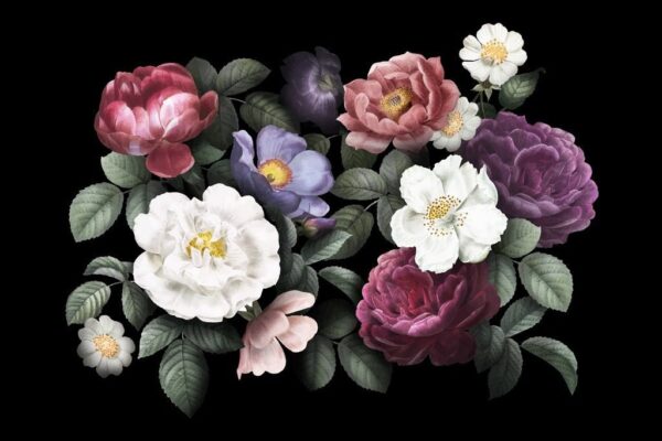 Peinture murale Fleurs romantiques