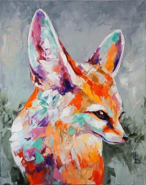 Peinture murale Renard peint