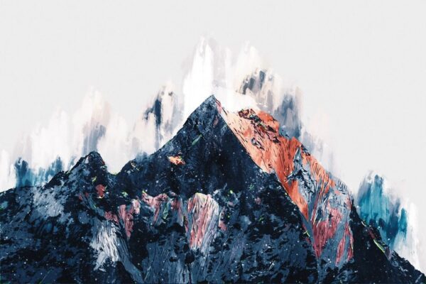 Peinture murale Montagnes colorées abstraites