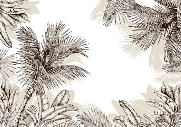 Peinture murale Feuilles de palmiers tropicaux