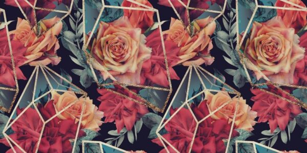 Peinture murale Fleurs sur fond sombre