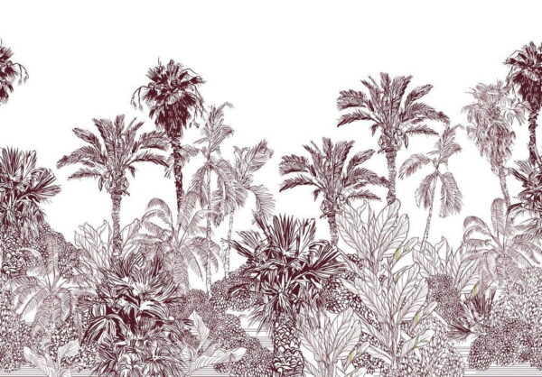 Peinture murale Forêt tropicale dans un style vintage