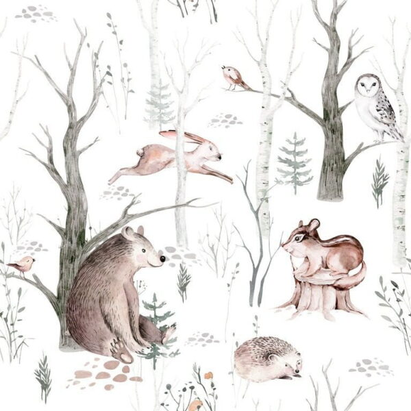Peinture murale Animaux de la forêt dessinés