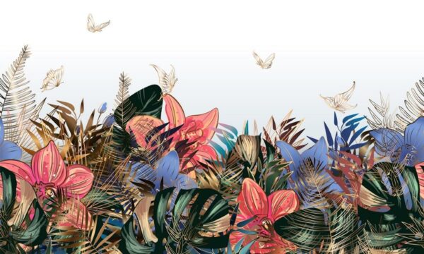 Peinture murale Fleurs de la jungle