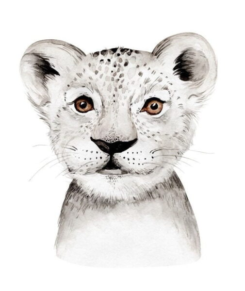 Peinture murale Portrait d'un lionceau