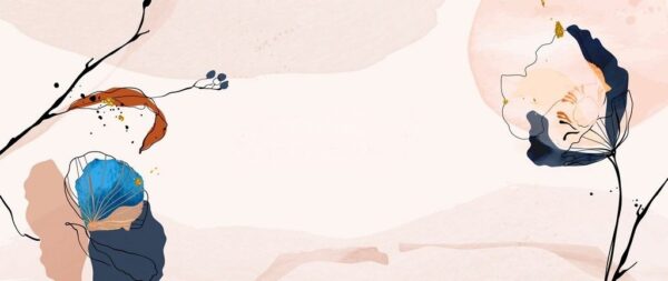 Peinture murale Fleur rose