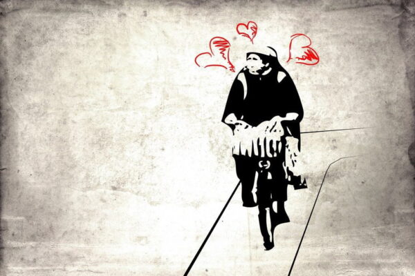 Papier peint Cycliste amoureux