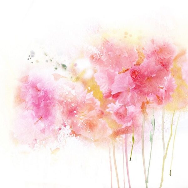 Peinture murale Taches d'encre roses