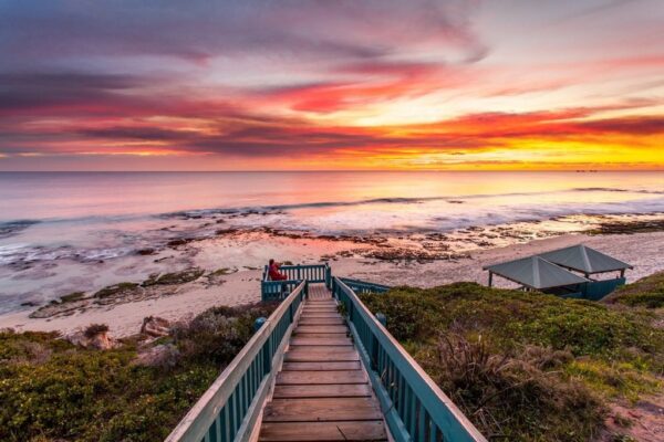 Peinture murale Coucher de soleil sur la plage