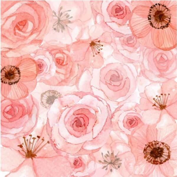 Papier peint Bouquet de fleurs roses