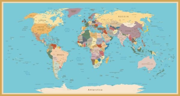 Peinture murale Carte du monde