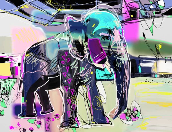 Image d'un éléphant avec des graffitis – Image 2