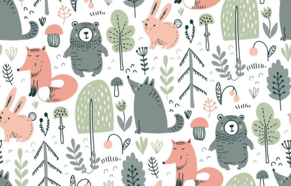 Peinture murale Animaux de la forêt