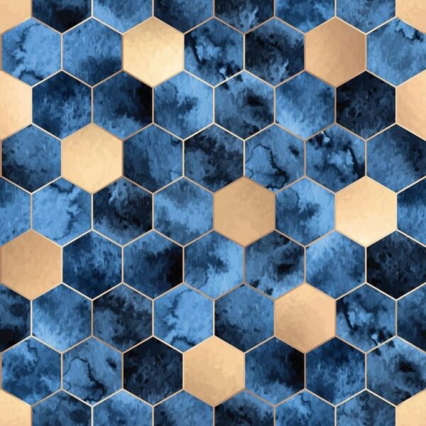 Peinture murale Hexagones dorés