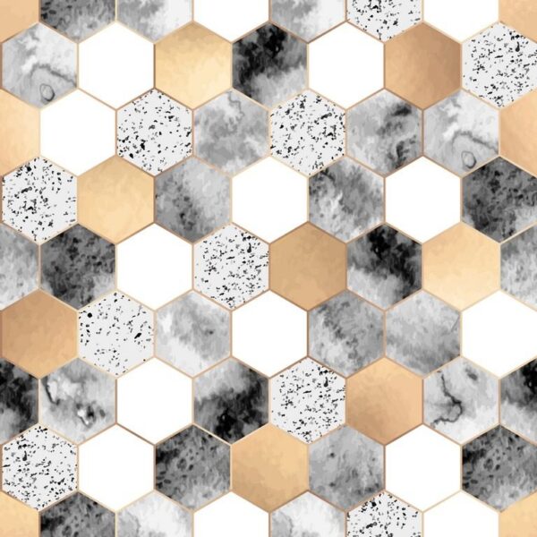 Peinture murale Hexagones blancs