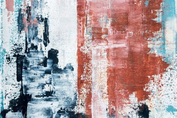 Peinture murale Rouge - Bleu Abstraction