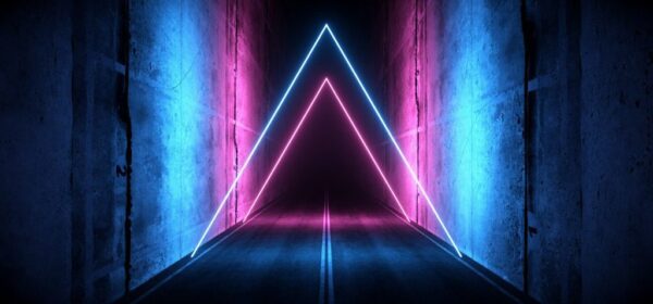 Peinture murale Triangles Laser Néon