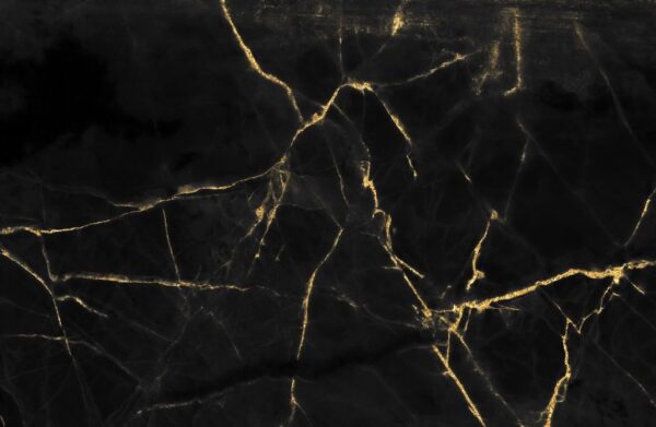Peinture murale Marbre noir d'or