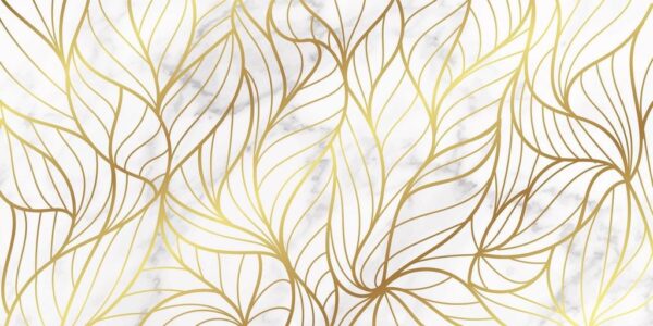 Papier peint Feuilles d'or de style métallique