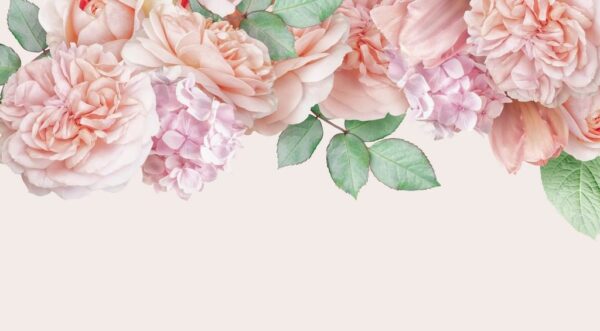 Papier peint Fleurs sur fond beige