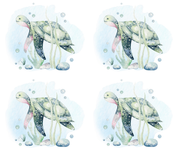 Peinture murale Tortue nageuse