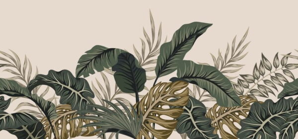 Peinture murale Feuilles de palmiers tropicaux