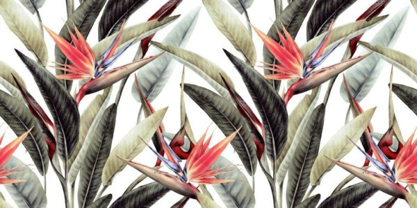 Peinture murale Motif floral tropical